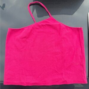 Anthropologie Pink Ribbed tank XL